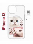 Чехол-накладка iPhone 13 Kruche Magnet Print Коты
