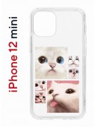 Чехол-накладка iPhone 12 mini Kruche Print Коты