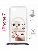 Чехол-накладка iPhone 7/8/SE (2020)/SE (2022) Kruche Magrope Print Коты