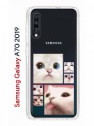 Чехол-накладка Samsung Galaxy A70 2019 (580673) Kruche PRINT Коты