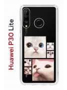 Чехол-накладка Huawei P30 Lite (585137) Kruche PRINT Коты