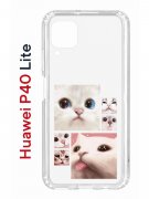 Чехол-накладка Huawei P40 Lite  (588940) Kruche PRINT Коты