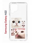 Чехол-накладка Samsung Galaxy A22 Kruche Print Коты