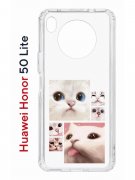 Чехол-накладка Huawei Honor 50 Lite (610636) Kruche PRINT Коты