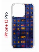 Чехол-накладка Apple iPhone 13 Pro (606543) Kruche PRINT Ночные окна