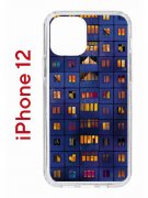 Чехол-накладка iPhone 12/12 Pro Kruche Print Ночные окна
