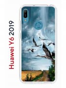 Чехол-накладка Huawei Y6 2019 Kruche Print Журавли