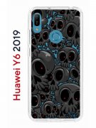 Чехол-накладка Huawei Y6 2019/Honor 8A/Honor 8A Pro/Honor 8A Prime/Y6s 2019 Kruche Print Skull gray