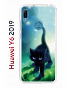 Чехол-накладка Huawei Honor 8A/Honor 8A Pro/Honor 8A Prime/Y6s 2019/Y6 2019 Kruche Print Черный кот