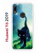 Чехол-накладка Huawei Honor 8A/Honor 8A Pro/Honor 8A Prime/Y6s 2019/Y6 2019 Kruche Print Черный кот
