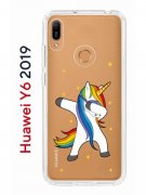 Чехол-накладка Huawei Y6 2019/Y6s 2019/Honor 8A/8A Pro Kruche Print Единорожка