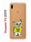 Чехол-накладка Huawei Y6 2019/Y6s 2019/Honor 8A/8A Pro Kruche Print Сова в очках