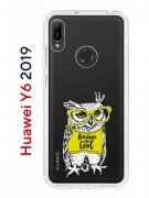 Чехол-накладка Huawei Y6 2019/Y6s 2019/Honor 8A/8A Pro Kruche Print Сова в очках