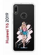 Чехол-накладка Huawei Y6 2019/Y6s 2019/Honor 8A/8A Pro Kruche Print Fashion Girl