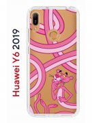 Чехол-накладка Huawei Y6 2019 (580675) Kruche PRINT Розовая Пантера
