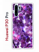 Чехол-накладка Huawei P30 Pro (580674) Kruche PRINT Purple leaves
