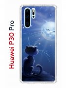 Чехол-накладка Huawei P30 Pro Kruche Print Лунный кот