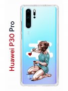 Чехол-накладка Huawei P30 Pro Kruche Print Рисуя любовь