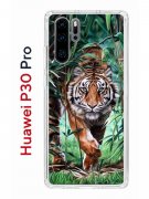 Чехол-накладка Huawei P30 Pro Kruche Print Крадущийся тигр