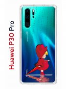 Чехол-накладка Huawei P30 Pro Kruche Print Девочка с зонтом