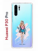 Чехол-накладка Huawei P30 Pro Kruche Print Fashion Girl