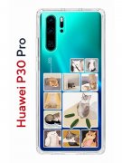 Чехол-накладка Huawei P30 Pro Kruche Print Коты-Мемы