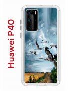 Чехол-накладка Huawei P40 (583862) Kruche PRINT Журавли