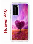 Чехол-накладка Huawei P40 Kruche Print Pink heart
