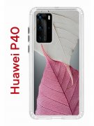 Чехол-накладка Huawei P40 Kruche Print Pink and white