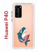 Чехол-накладка Huawei P40 (583862) Kruche PRINT Акула