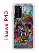 Чехол-накладка Huawei P40 Kruche Print Colored beast