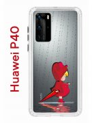 Чехол-накладка Huawei P40 Kruche Print Девочка с зонтом