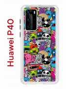 Чехол-накладка Huawei P40 (583862) Kruche PRINT Monsters music