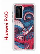 Чехол-накладка Huawei P40 (583862) Kruche PRINT Японская змея