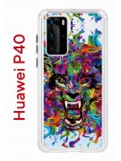 Чехол-накладка Huawei P40 Kruche Print Colored beast