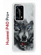 Чехол-накладка Huawei P40 Pro+ Kruche Print Волк