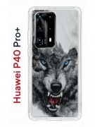 Чехол-накладка Huawei P40 Pro+ Kruche Print Волк