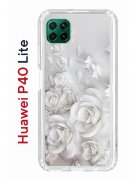 Чехол-накладка Huawei P40 Lite Kruche Print White roses