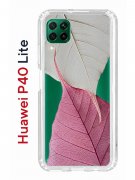 Чехол-накладка Huawei P40 Lite Kruche Print Pink and white