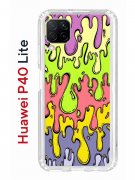 Чехол-накладка Huawei P40 Lite  (588940) Kruche PRINT Абстракция Капли