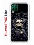 Чехол-накладка Huawei P40 Lite Kruche Print Skull Hands