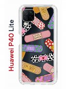 Чехол-накладка Huawei P40 Lite  (588940) Kruche PRINT Милые пластыри