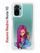Чехол-накладка Xiaomi Redmi Note 10/Redmi Note 10S Kruche Print Pink Hair