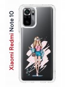 Чехол-накладка Xiaomi Redmi Note 10/Redmi Note 10S Kruche Print Fashion Girl