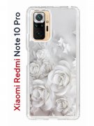 Чехол-накладка Xiaomi Redmi Note 10 Pro Kruche Print White roses