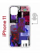 Чехол-накладка iPhone 11 Kruche Magnet Print Стикеры Киберпанк