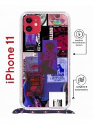 Чехол-накладка Apple iPhone 11 (598920) Kruche PRINT Стикеры Киберпанк