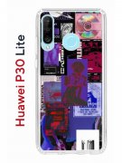 Чехол-накладка Huawei P30 Lite (585137) Kruche PRINT Стикеры Киберпанк
