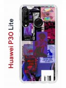 Чехол-накладка Huawei P30 Lite (585137) Kruche PRINT Стикеры Киберпанк