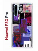 Чехол-накладка Huawei P30 Pro (580674) Kruche PRINT Стикеры Киберпанк